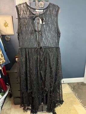 Altar'd State Black Lace Maxi Dress